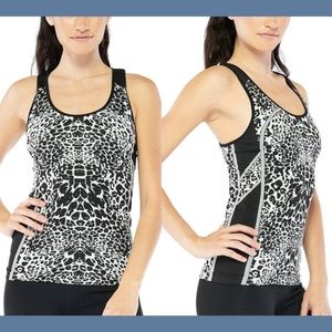 NEW $64 Electric Yoga‎ Jennifer Leopard Tank Top in Black/White [SZ XS/S ]